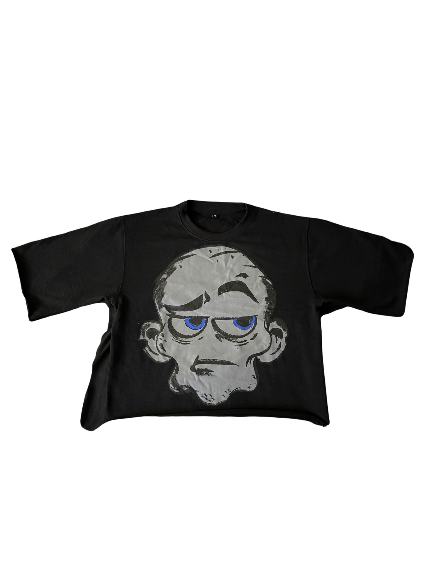 "WHO ME" CROP SHIRT BLACK